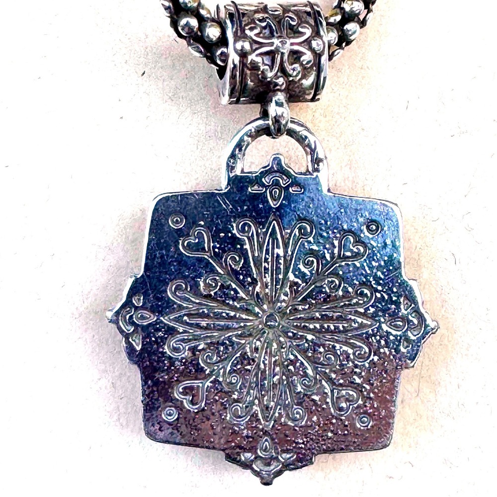 Brighton two tone Gold and black Filigree Square Pendant Necklace - Picture 3 of 7
